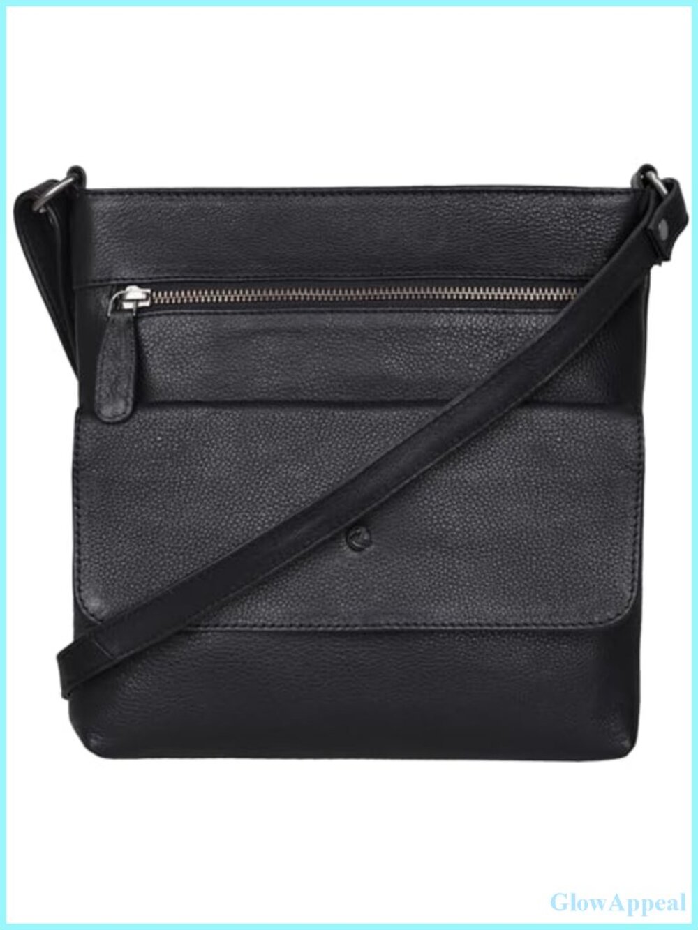 Full Grain Leather Crossbody Bag Adjustable Strap Zip Compartments